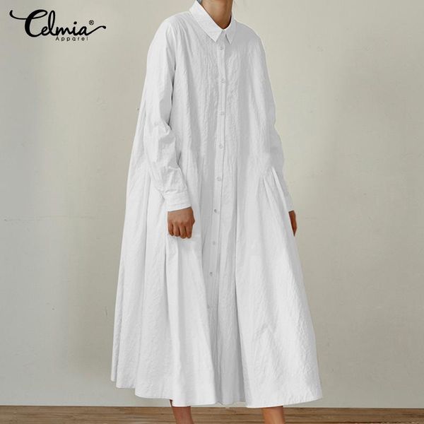 plus size 5xl celmia autumn maxi long dresses women shirt dress vintage pleated sleeve vestidos casual party robe femme, Black;gray
plus size 5xl celmia autumn maxi long dresses women shirt dress vintage pleated sleeve vestidos casual party robe femme, Black;gray