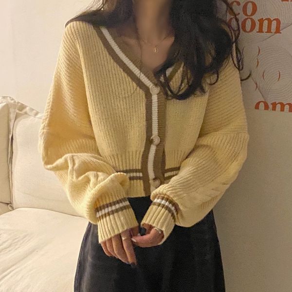 tees sleeves, women's cardigan jacket outdoors short sweater autumn winter 2021 lazy japanese man with low-cut v, White
tees sleeves, women's cardigan jacket outdoors short sweater autumn winter 2021 lazy japanese man with low-cut v, White