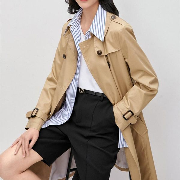 women's trench coats urban casual 2021 mid - length double-breasted coat spring autumn lady outerwear fashion high-end woman, Tan;black
women's trench coats urban casual 2021 mid - length double-breasted coat spring autumn lady outerwear fashion high-end woman, Tan;black