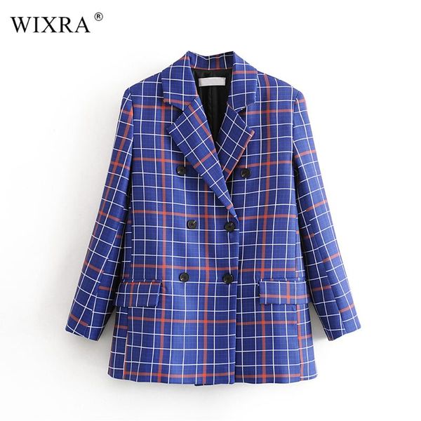 women's suits & blazers wixra spring autumn blue plaid blazer basic long sleeve korean casual loose lady jackets, White;black
women's suits & blazers wixra spring autumn blue plaid blazer basic long sleeve korean casual loose lady jackets, White;black