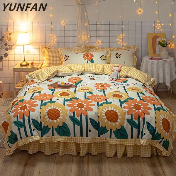 bedding sets korean yellow bedclothes luxury duvet cover romantic lace girls princess quilts full single sunflower
bedding sets korean yellow bedclothes luxury duvet cover romantic lace girls princess quilts full single sunflower
