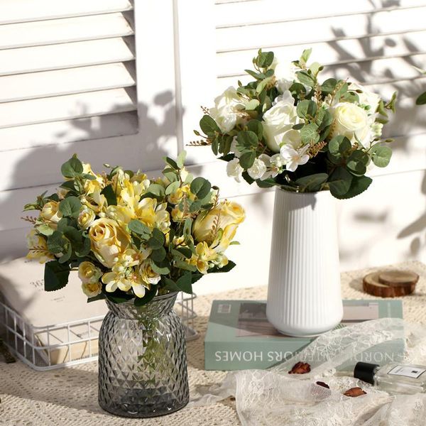 decorative flowers & wreaths rose artificial eucalyptus white bouquet silk fake flower for table living room home wedding decor
decorative flowers & wreaths rose artificial eucalyptus white bouquet silk fake flower for table living room home wedding decor