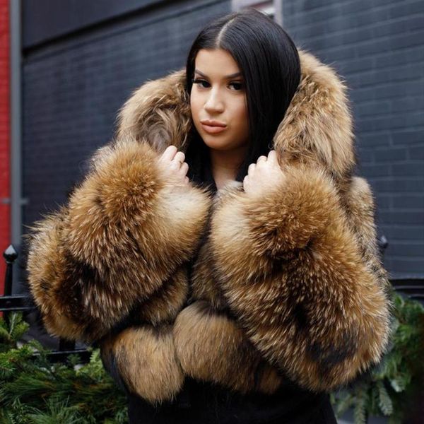 women's fur & faux fashion hooded coat jacket women real winter short thick raccoon female natural, Black
women's fur & faux fashion hooded coat jacket women real winter short thick raccoon female natural, Black