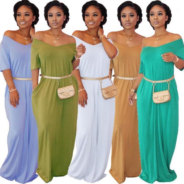 casual dresses summer dress women short sleeve solid o-neck maxi s-4xl plus size loose t-shirt vestidos de verano robe femme, Black;gray
casual dresses summer dress women short sleeve solid o-neck maxi s-4xl plus size loose t-shirt vestidos de verano robe femme, Black;gray