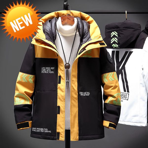 men's down jacket 2021 winter new patchwork hooded fashion warm s waterproof soft shell windbreaker for, Black
men's down jacket 2021 winter new patchwork hooded fashion warm s waterproof soft shell windbreaker for, Black