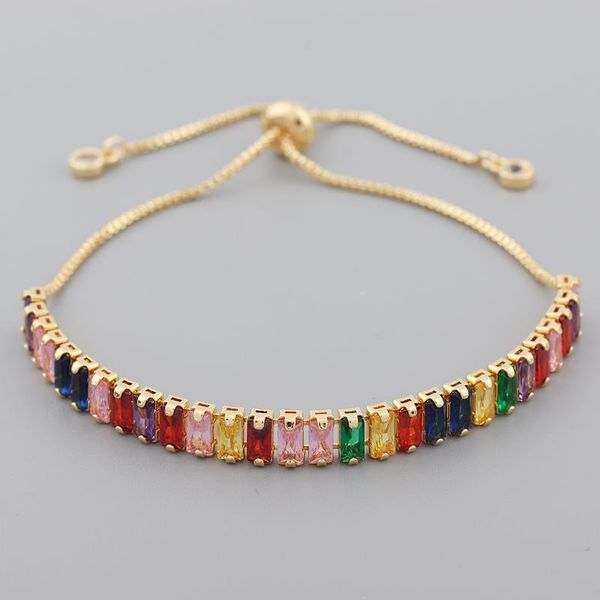 link, chain luxury copper adjustable bracelet girl fashion temperament style christmas gift rainbow zircon rose gold jewelry for women, Black
link, chain luxury copper adjustable bracelet girl fashion temperament style christmas gift rainbow zircon rose gold jewelry for women, Black