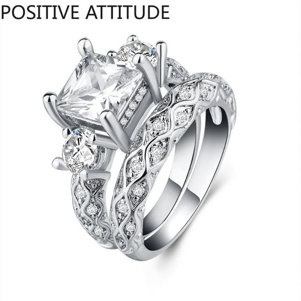 cluster rings double ring luxury 925 silver four-prong square stackable cz women's wedding party lovers gift jewellery, Golden;silver
cluster rings double ring luxury 925 silver four-prong square stackable cz women's wedding party lovers gift jewellery, Golden;silver
