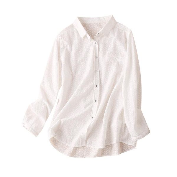 women's blouses & shirts white embroidery leaves blusas femininas elegantes cotton turn-down collar prairie chic manga longa feminina
women's blouses & shirts white embroidery leaves blusas femininas elegantes cotton turn-down collar prairie chic manga longa feminina