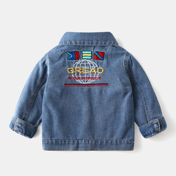 2021 spring Childrens clothing baby boys Single-breasted denim jacket 2-9 years old Korean Embroidered Earth Clothing for boys, Blue
2021 spring Childrens clothing baby boys Single-breasted denim jacket 2-9 years old Korean Embroidered Earth Clothing for boys, Blue