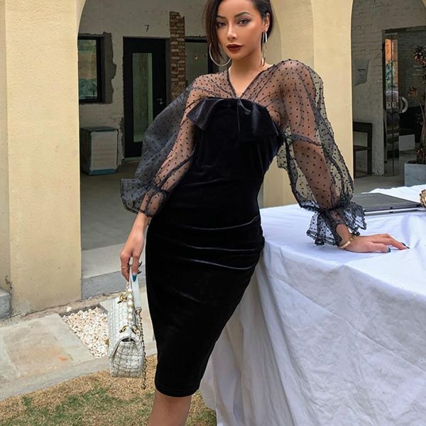 elegant women's velour dress spring women transparent sleeve velvet dresses femme casual, Black;gray
elegant women's velour dress spring women transparent sleeve velvet dresses femme casual, Black;gray