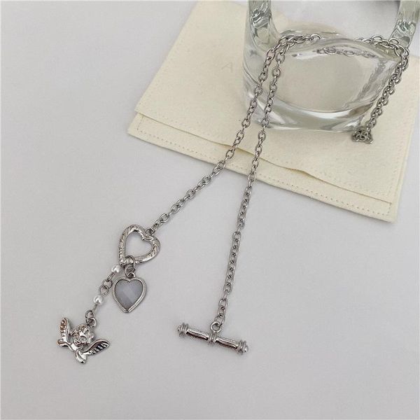 pendant necklaces french angel fairy grunge heart ot buckle pearl titanium steel necklace clavicle chain punk neck choker for women egirl, Silver
pendant necklaces french angel fairy grunge heart ot buckle pearl titanium steel necklace clavicle chain punk neck choker for women egirl, Silver