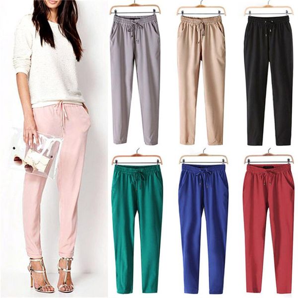 women's pants & capris summer fashion women solid color high waist loose chiffon female casual trousers harem drawstring pantalones, Black;white
women's pants & capris summer fashion women solid color high waist loose chiffon female casual trousers harem drawstring pantalones, Black;white