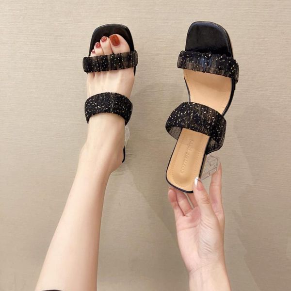 slippers square peep toe mesh slides party shoes transparent high heels women sandals 2021 indoor summer house, Black
slippers square peep toe mesh slides party shoes transparent high heels women sandals 2021 indoor summer house, Black