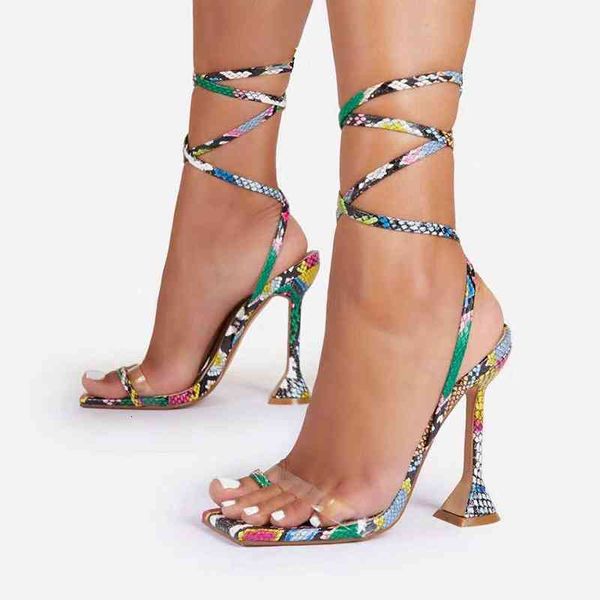 slippers 2021 summer serpentine women sandals snake print lace up spike heel ladies shoes clear strap high heels qga2, Black
slippers 2021 summer serpentine women sandals snake print lace up spike heel ladies shoes clear strap high heels qga2, Black