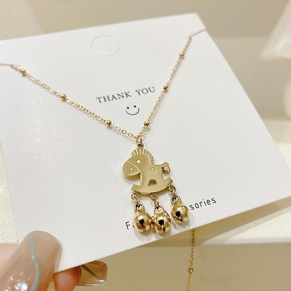 pendant necklaces fashion cute and interesting little horse titanium steel necklace simple elegant sweet bell clavicle chain female, Silver
pendant necklaces fashion cute and interesting little horse titanium steel necklace simple elegant sweet bell clavicle chain female, Silver