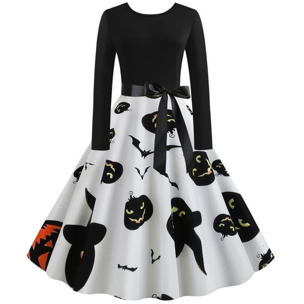 casual dresses 2021 women halloween printed dress ladies long sleeve stitching waist knee length o-neck plus size ropa mujer, Black;gray
casual dresses 2021 women halloween printed dress ladies long sleeve stitching waist knee length o-neck plus size ropa mujer, Black;gray
