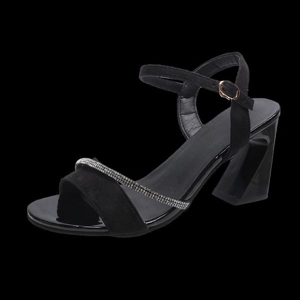 mature women's sandals simple vamp fashion all-match rhinestone decoration elegant classic with heel 2021, Black
mature women's sandals simple vamp fashion all-match rhinestone decoration elegant classic with heel 2021, Black