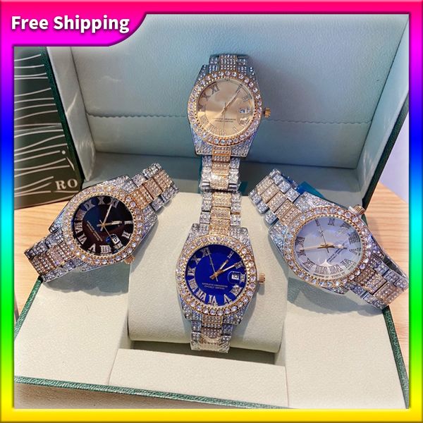men fashion watch 40mm stainless steel design watchs shinning diamond full iced out watches quartz movement sport wristwatch ship, Slivery;brown
men fashion watch 40mm stainless steel design watchs shinning diamond full iced out watches quartz movement sport wristwatch ship, Slivery;brown