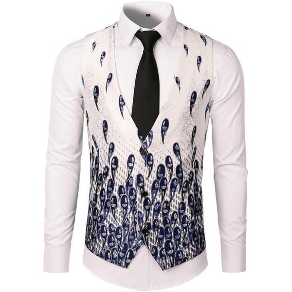 men's vests casual vest fashion printed banquet costume single breasted suit wedding waistcoat weste mj194, Black;white
men's vests casual vest fashion printed banquet costume single breasted suit wedding waistcoat weste mj194, Black;white