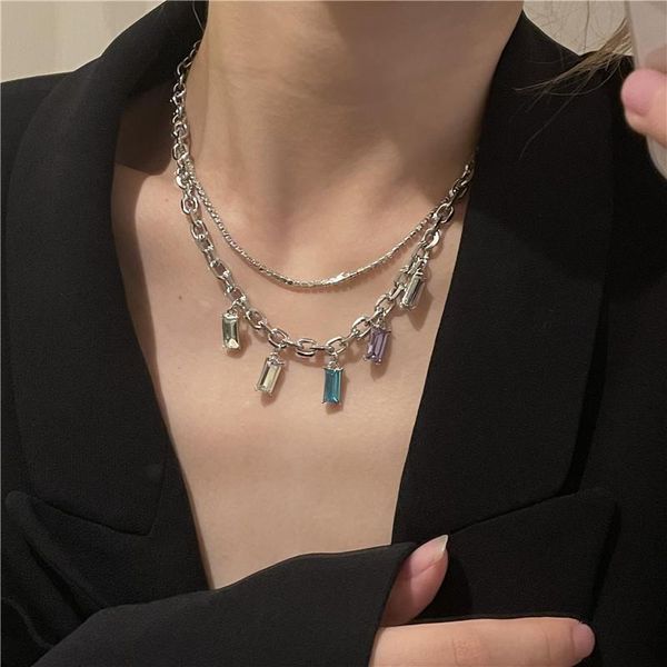 pendant necklaces creative temperament multicolor rhinestone geometric women wedding party fashion shiny crystal choker jewelry, Silver
pendant necklaces creative temperament multicolor rhinestone geometric women wedding party fashion shiny crystal choker jewelry, Silver