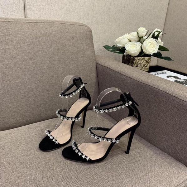 shoes women crystal decor sandals narrow band high thin heels zapatos de mujer woman, Black
shoes women crystal decor sandals narrow band high thin heels zapatos de mujer woman, Black