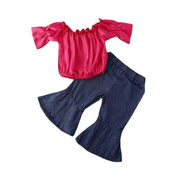 clothing sets summer children kids girls set solid shirt + flare bottom pants suits for, White
clothing sets summer children kids girls set solid shirt + flare bottom pants suits for, White