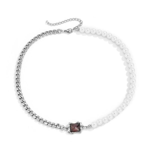 pendant necklaces potcet stainless steel pearl titanium necklace collar geometric fashion hip hop personality party jewelry, Silver
pendant necklaces potcet stainless steel pearl titanium necklace collar geometric fashion hip hop personality party jewelry, Silver