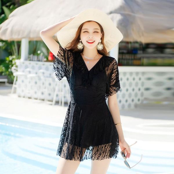 one-piece suits lace solid color swimsuit women's one piece skirt style flat angle plus size spring holiday belly covering swimwear
one-piece suits lace solid color swimsuit women's one piece skirt style flat angle plus size spring holiday belly covering swimwear