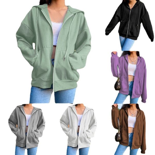 women's hoodies & sweatshirts autumn new style solid color hooded plus velvet sweatshirt long-sleeved jacket women street loose zipper, Black
women's hoodies & sweatshirts autumn new style solid color hooded plus velvet sweatshirt long-sleeved jacket women street loose zipper, Black
