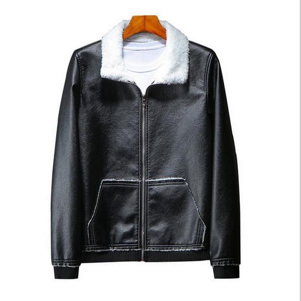 men's fur & faux male pu leather jacket winter men suede jackets coat with lining wool liner plus velvet, Black
men's fur & faux male pu leather jacket winter men suede jackets coat with lining wool liner plus velvet, Black