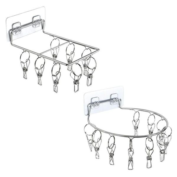 hangers & racks 2pcs wall-mounted stainless steel clothespin drying rack with 8/10 clip for hats, socks, underwear, gloves
hangers & racks 2pcs wall-mounted stainless steel clothespin drying rack with 8/10 clip for hats, socks, underwear, gloves