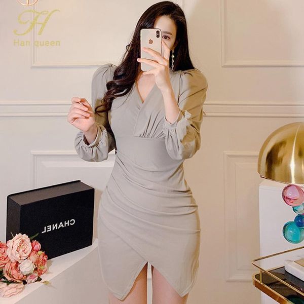 casual dresses h han queen autumn winter women slim vintage pencil dress elegant korean simple v-neck bodycon work office vestidos, Black;gray
casual dresses h han queen autumn winter women slim vintage pencil dress elegant korean simple v-neck bodycon work office vestidos, Black;gray