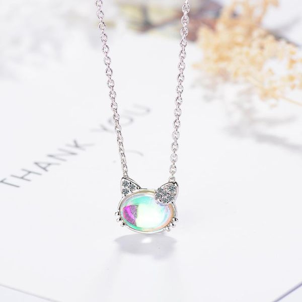 pendant necklaces moonstone kitty cat pendants necklace for women 2021 trendy korean fashion neck jewelry sweater chain gift girl, Silver
pendant necklaces moonstone kitty cat pendants necklace for women 2021 trendy korean fashion neck jewelry sweater chain gift girl, Silver