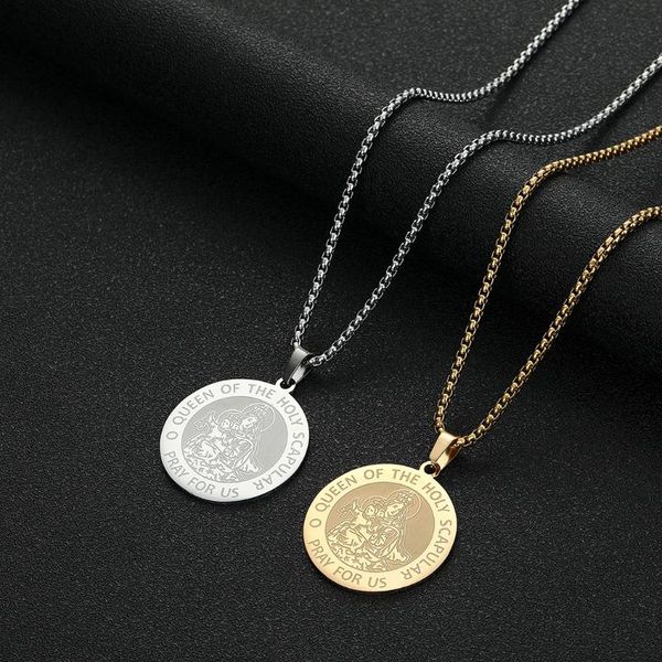 pendant necklaces chengxun o holy scapular medal exclusive necklace for men women stainless steel round religious astrology charm chain, Silver
pendant necklaces chengxun o holy scapular medal exclusive necklace for men women stainless steel round religious astrology charm chain, Silver