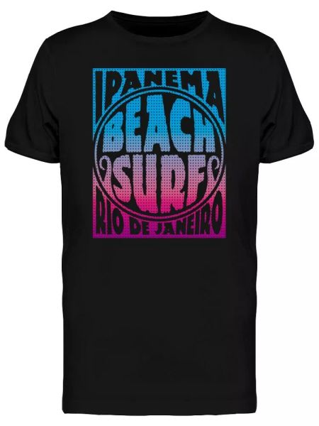 Ipanema Rio Janeiro Retro Design Tee Men's -Image by Shutterstock, White;black