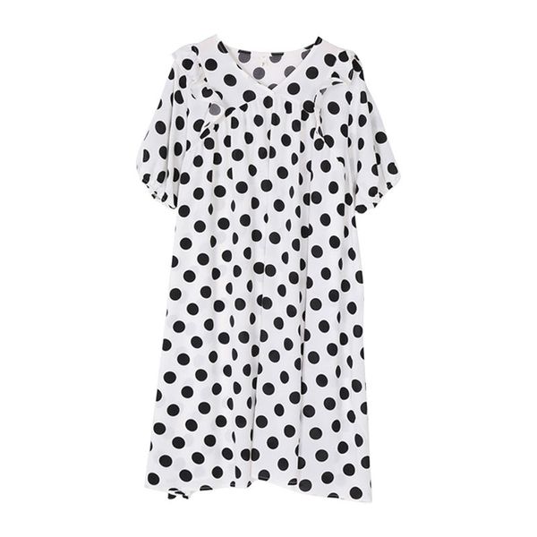 polka dot white v neck puff sleeve knee length dress loss ruffle large size d1112 210514, Black;gray
polka dot white v neck puff sleeve knee length dress loss ruffle large size d1112 210514, Black;gray