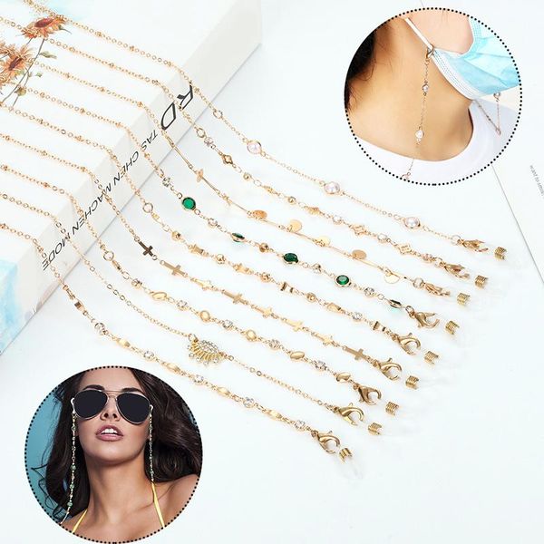 sunglasses frames 2021 fashion chain women hanging mask gold color glasses lanyard rhinestone pearl chains holder, Silver
sunglasses frames 2021 fashion chain women hanging mask gold color glasses lanyard rhinestone pearl chains holder, Silver