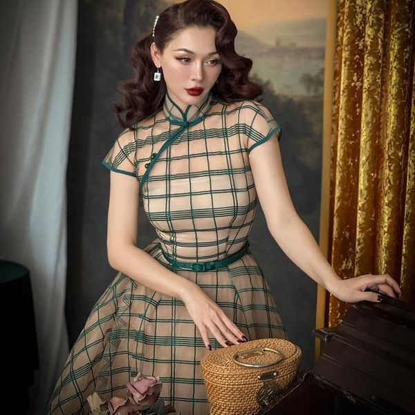 casual dresses le palais vintage 2021 summer original elegant embroidery emerald plaid cheongsam dress short sleeve mesh ball gown, Black;gray
casual dresses le palais vintage 2021 summer original elegant embroidery emerald plaid cheongsam dress short sleeve mesh ball gown, Black;gray