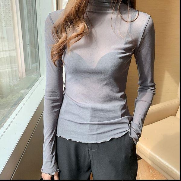 women shirt size 3xl girls mesh blouses shirts tees female autumn transparent full sleeve turtleneck thin blouse undershirts, White
women shirt size 3xl girls mesh blouses shirts tees female autumn transparent full sleeve turtleneck thin blouse undershirts, White