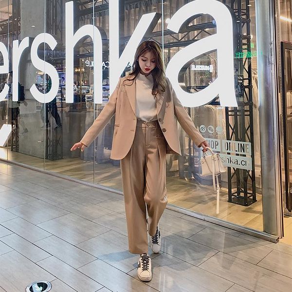 women's suits & blazers women pants elegant woman coat winter clothes full regular 2021 womens set 2 pieces, White;black
women's suits & blazers women pants elegant woman coat winter clothes full regular 2021 womens set 2 pieces, White;black
