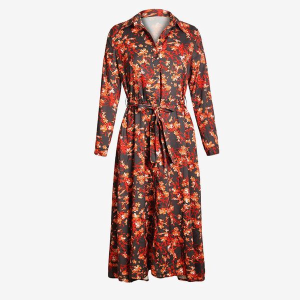 casual dresses printed floral high split women long sleeve sashes chic dress female single breasted ladies turn down collar 2021 summer, Black;gray
casual dresses printed floral high split women long sleeve sashes chic dress female single breasted ladies turn down collar 2021 summer, Black;gray