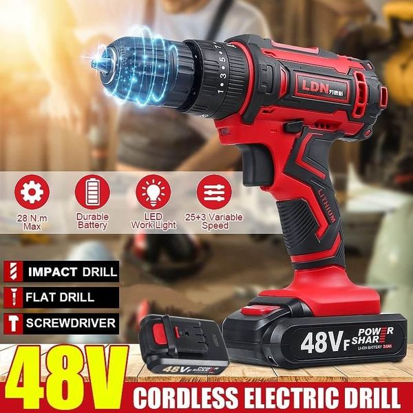 professiona electric drills 48v 25+3 torque cordless drill screwdriver impact mini wireless power driver lithium-ion battery
professiona electric drills 48v 25+3 torque cordless drill screwdriver impact mini wireless power driver lithium-ion battery