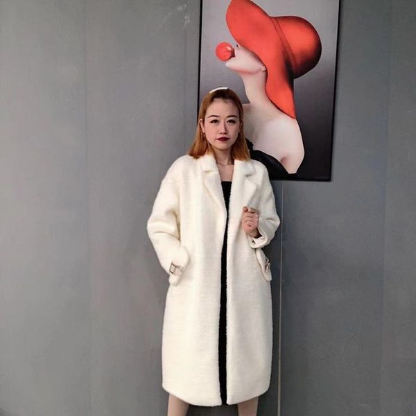 women's fur & faux 2021 coat, golden mink velvet, long style, slim and simple with leather pocket, Black
women's fur & faux 2021 coat, golden mink velvet, long style, slim and simple with leather pocket, Black
