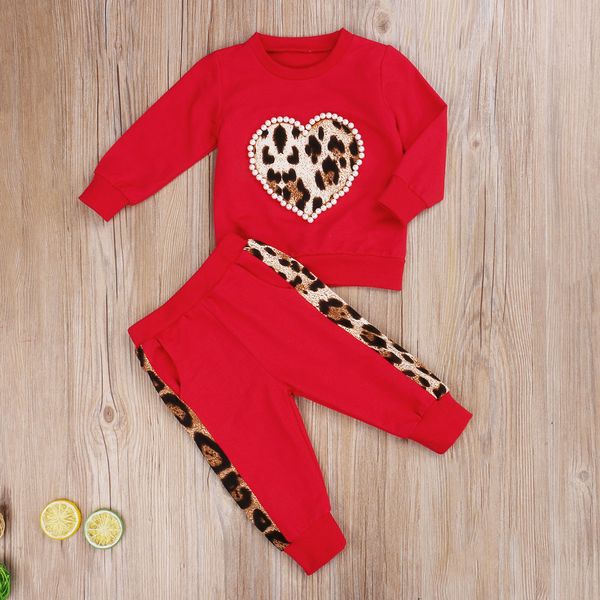 2pcs kids autumn clothing baby girl clothes long sleeve with pearl heart printed + leopard long pants sets fashion clothes, White
2pcs kids autumn clothing baby girl clothes long sleeve with pearl heart printed + leopard long pants sets fashion clothes, White