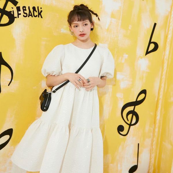 casual dresses elfsack solid pure princess style vintage women,2021 spring puff sleeve korean ladies summer party dress, Black;gray
casual dresses elfsack solid pure princess style vintage women,2021 spring puff sleeve korean ladies summer party dress, Black;gray