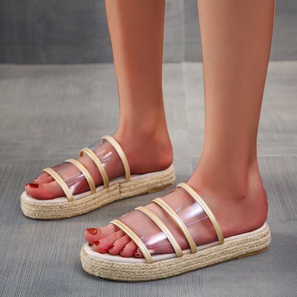 slippers women straw woven thick bottom sandals 2021 summer shoes woman transparent flat heels sandalias mujer peep toe, Black
slippers women straw woven thick bottom sandals 2021 summer shoes woman transparent flat heels sandalias mujer peep toe, Black