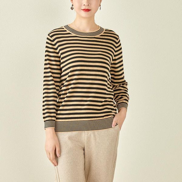 women's sweaters women fashion autumn 2021 o-neck quality jumper 100% lyocell long sleeve stripe knitting pullovers, White;black
women's sweaters women fashion autumn 2021 o-neck quality jumper 100% lyocell long sleeve stripe knitting pullovers, White;black