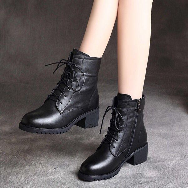 boots luxury heel women leather boot chunky winter shoes platform ankle slip on thick heels warm footwear brand designer, Black
boots luxury heel women leather boot chunky winter shoes platform ankle slip on thick heels warm footwear brand designer, Black