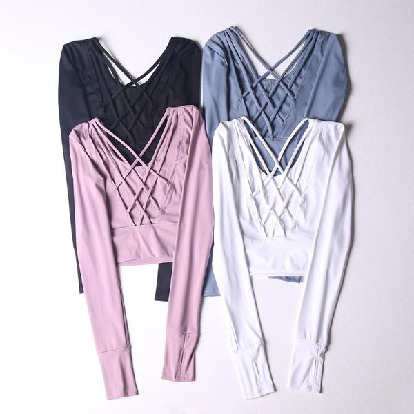 yoga outfit sport fitness crop long sleeve shirts shrit with removable pads push up running full clothes
yoga outfit sport fitness crop long sleeve shirts shrit with removable pads push up running full clothes