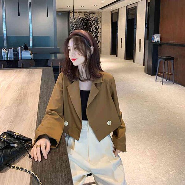 women's jackets jaqueta irmã fara feminina, jaqueta curta de primavera morna chique com gola virada para baixo feminina slim casua, Black;brown
women's jackets jaqueta irmã fara feminina, jaqueta curta de primavera morna chique com gola virada para baixo feminina slim casua, Black;brown